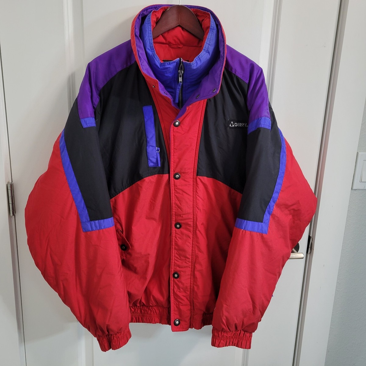 Vintage Gerry Men's Retro 80s 90s Color Block Goose Down Vintage Gerry Men's Retro 80s 90s Color Block Goose Down