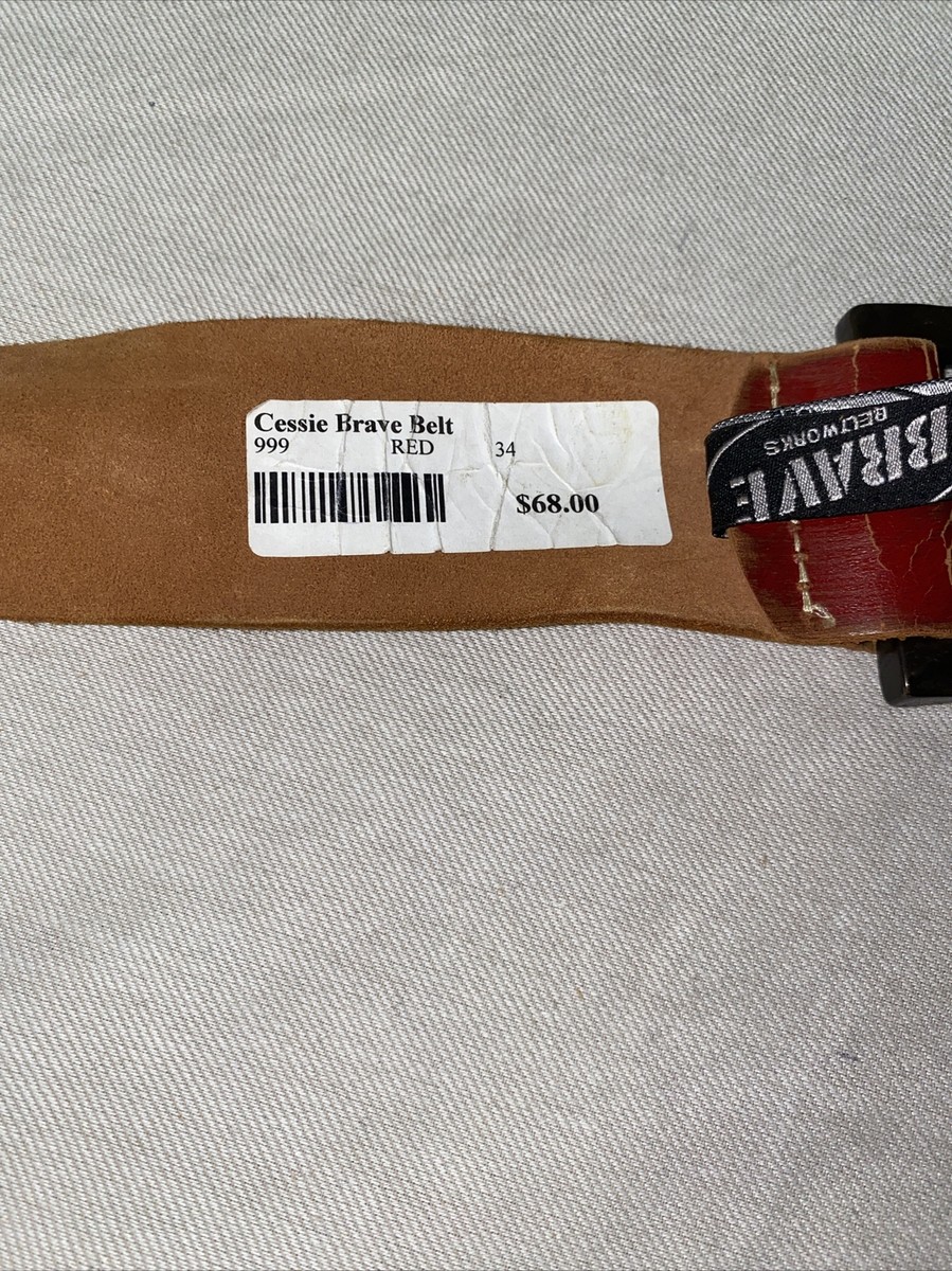 NEW- BRAVE BELTWORKS Cracked RED Leather Thick Waist/Hip  display picture 1