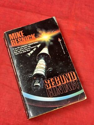 Second Contact by Mike Resnick David Hardy Cover 1st Edition PB Book