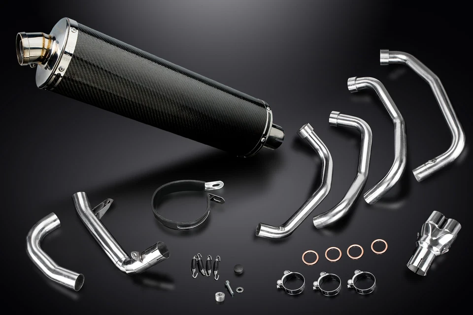 Silenciador de carbono ovalado Kawasaki ZX-11 Ninja 1990-2001 escape completo 4-1 18" Foto 3 de 4