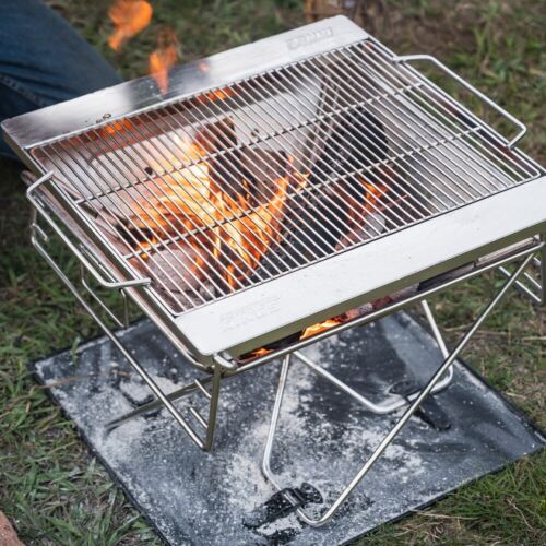 Adventure Kings Premium Stainless Steel Folding Firepit + Folding Firepit Grill - Picture 11 of 12