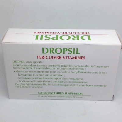 Complément Alimentaire ILAPHARM DROPSIL - 60 Gélules - Fer & Tonus - Date Péremption 04/2026