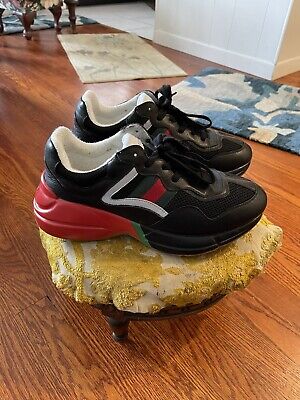 Gucci 8.5 Men's US 9.5 42.5 Rhyton Leather Sneakers Black Gucci 8.5 Men's US 9.5 42.5 Rhyton Leather Sneakers Black