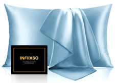 1 Pack Silk Pillowcase,Blissy-like DKBslik for Hair and Skin, Blue Standart Size