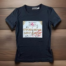 RARE EMPORIO ARMANI T-Shirt Womens Size 4 Black Dance Academy Invite Promo Top