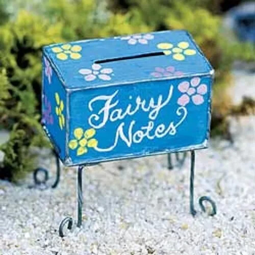 Miniature Fairy Notes functional Wish Box Fairy Garden Dollhouse Mailbox fairies - Picture 2 of 4