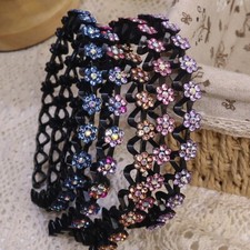 Floral Rhinestone Headband for Women Hair Accessories w/ Sparkling Crystals