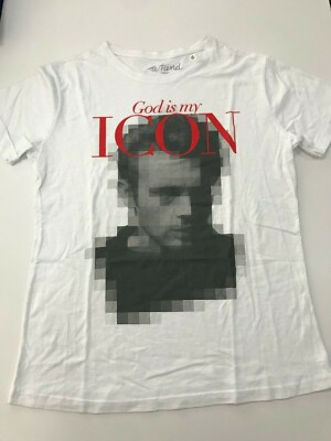 Herren T-Shirt Tee-Trend SALE>> gemustert - God Is My Icon - Weiß Rot