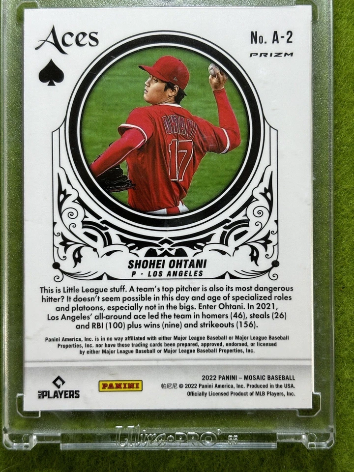 Shohei Ohtani ACES MOSAIC SILVER PRIZM CARD ANGELS SP 2022 Panini Mosaic DODGERS - Image 4 of 4