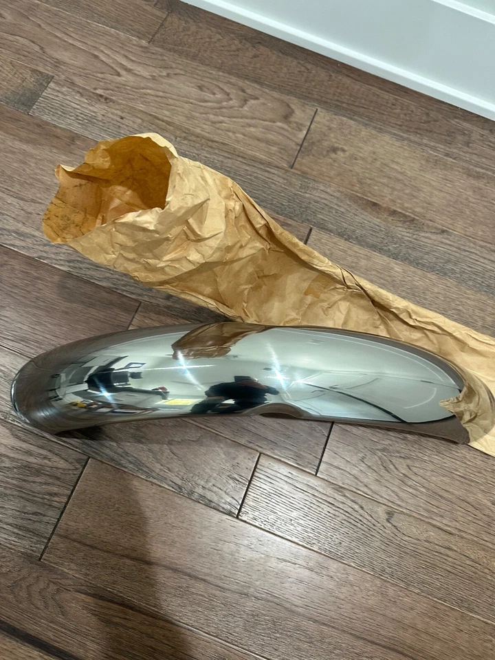 Guardabarros delantero de acero inoxidable Triumph TR5T BSA B50 B50MX PN# 97-4072 Foto 2 de 4