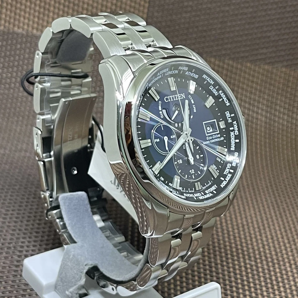 Reloj Citizen Eco-Drive AT9031-52L Radiocontrolado Analógico Esfera Azul Fech... - Imagen 3 de 4