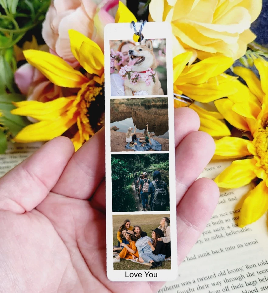 BEA GARDEN UK Metal photo bookmark Personalised Message book lover gift reader Christmas Mum