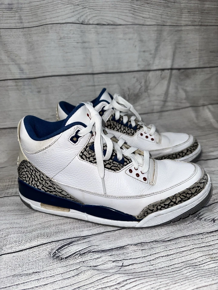 Размер 9,5 - Jordan 3 ретро оригинальный средний истинно синий - Изображение 4 из 4