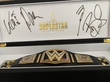 WWE Superstar Experience Mini World Title Belt Signed By 4 Askua,/Gunther