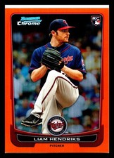 2012 Bowman Chrome Orange Refractor Rookie Liam Hendriks /25 Minnesota Twins #39