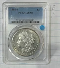 1884 S PCGS AU 50 MORGAN DOLLAR  NICE COIN  SEMI KEY DATE