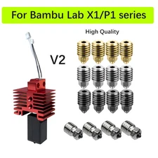 For Bambu Lab Hotend Assembly Hotend X1 X1C P1P P1S Fan Nozzle X1 Carbon Hot End