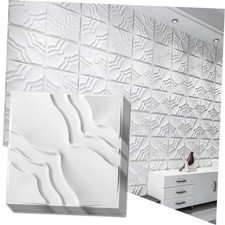 33 Pack White 12x12 Inch Wall Panels - 3D Design