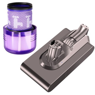 Ersatzakku Batterie für Dyson V11 V15 (Click Type) 25,2V 4000mAh + Filter