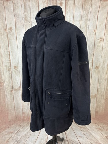 Ben Sherman, Ben Sherman Mens XL Faux Suede Sherpa Fir Lined Coat Jacket Vintage Mods Black