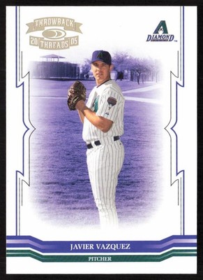 2005 Donruss Throwback Threads Gold /100 Javier Vazquez #244 Diamondbacks