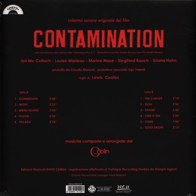 CONTAMINATION Goblin サウンドトラック CD Contamination - Original Motion Picture Soundtrack – Mondo