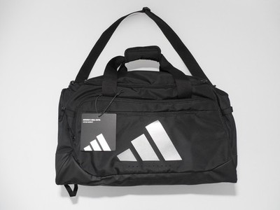 Adidas Defender 5 Small Duffel Bag Gym Exercise Black Silver Metallic New