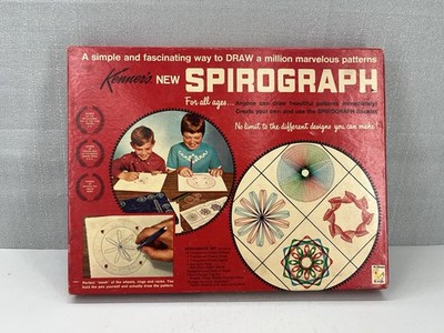 Kenner #401 1960s RED Spirograph Complete w/Pens + All Pieces Original w/Box