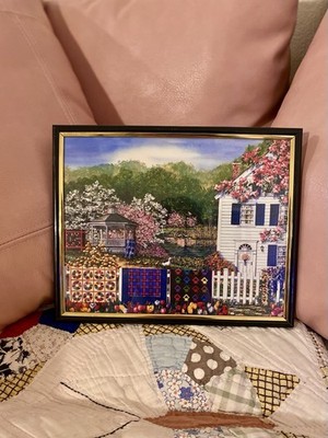 Framed Quilt Artwork Spring Garden By Diane Phalen Cottagecore Home Decor