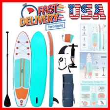 Inflatable Paddle Boards Stand Up Paddleboard Wide Stable with  SUP Paddle Bo...