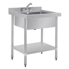 Vogue Stainless Steel Midi Pot Wash Sink with Undershelf - GJ537