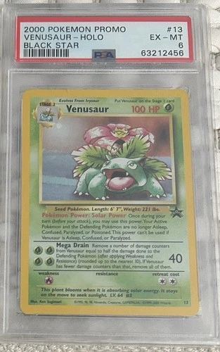 Pokémon Venusaur Holo Promo Black Star #13 PSA 2000 PSA 6
