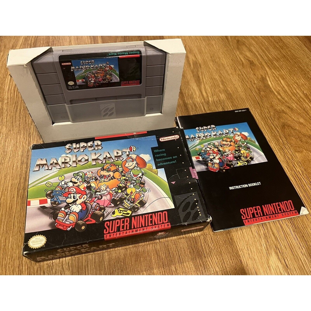 Super Mario Kart (Super Nintendo SNES, 1992) - Box and Manual | eBay