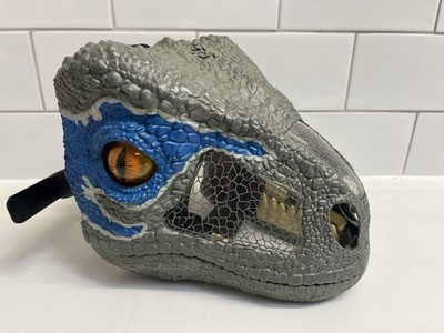 Jurassic World Chomp N Roar Maske, 2017 Mattel Velociraptor blau Dinosaurier funktionstüchtig