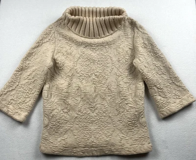VTG 60s Guttman 100% Pure Wool Damask Funnel Neck Sweater ILGWU Tag Size 36 FLAW - Image 1 of 4