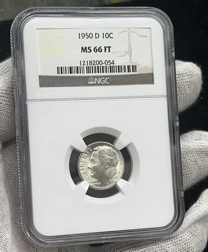 C106. 1950 D 10c Ms66 Ft Dime #1218200-054