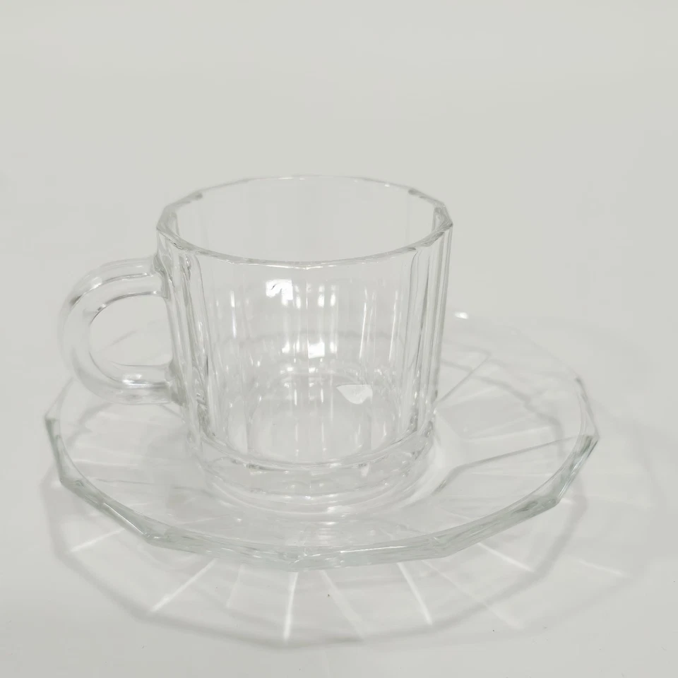 Juego de 5 tazas/platillos de vidrio MCM Bormioli Vitrosax Italia Espresso Demitasse 3-4 oz Foto 2 de 2