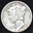 1942-S FINE Mercury Dime, 90% SILVER!