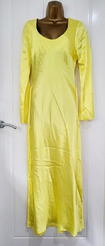 River Island | Maxi Slip dress | Size 10 | Evening Party | Satin | Yellow | NEW - Picture 5 of 7
