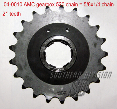 AMC gearbox sprocket 21 teeth Norton Ritzel 520 chain 5/8x1/4 Dominator ES2