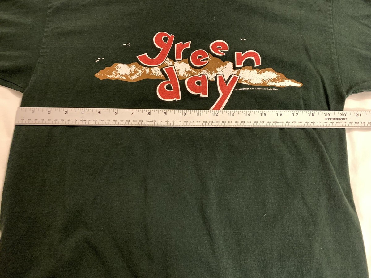VINTAGE 1994 Green Day dookie T-shirt green heavyweight VINTAGE 1994 Green Day dookie T-shirt green heavyweight
