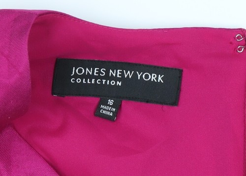 Jones New York Pink Silk Sheath Dress Size 18 - Picture 3 of 12