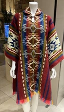 HANDMADE ALPACA WOOL-PONCHO, Geometric, Soft And Warm, FREE SHIPPING IN THE USA