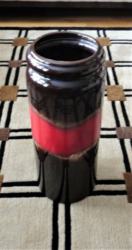 Vtg MCM Modern Scheurich W German 16" Fat Lava 217-42 Floor Vase Umbrella Holder - Picture 3 of 9