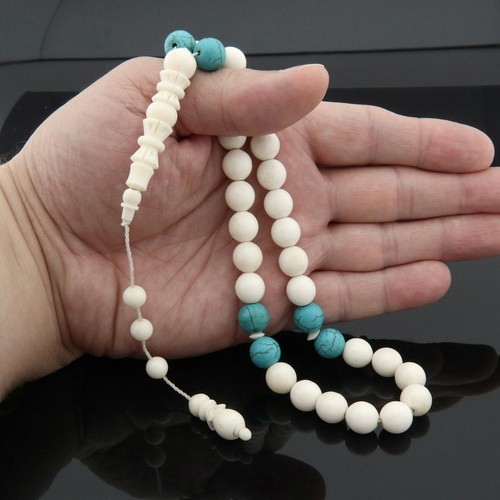 Camel bone and turquoise 33 beads Islamic Prayer Beads Misbaha Tesbih 302136 - Picture 8 of 8