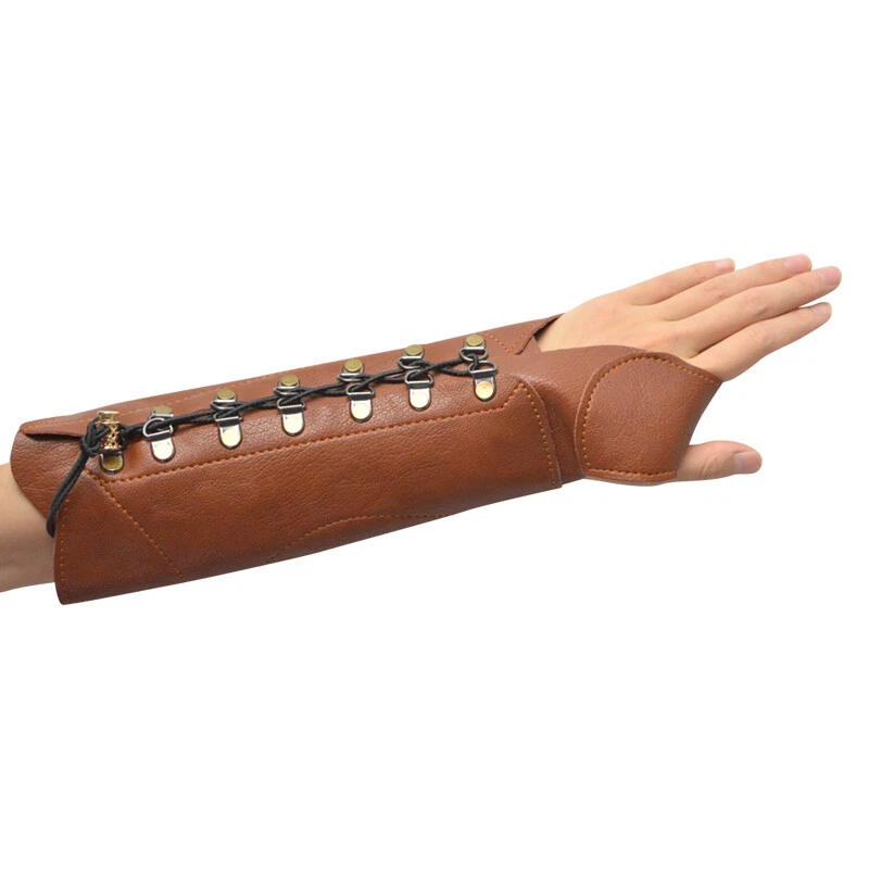 Archery Arm Guard Hand Glove Bracer Protector Gear Longbow Recurve Bow Shooting - Image 2 of 4