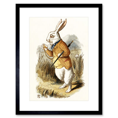 Tier der weiße Hase Bild Wand gerahmt Kunstdruck