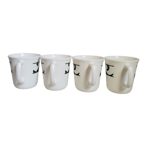 Vintage Corelle Lyrics Black White Coffee Beverage Cups Mugs Lot of 4 - Picture 5 of 16
