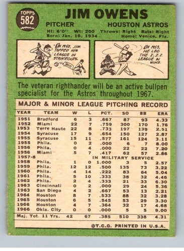 Tarjetas de béisbol Topps 1967 completa tu conjunto que elijas elige cada una #458-609 - Imagen 95 de 97