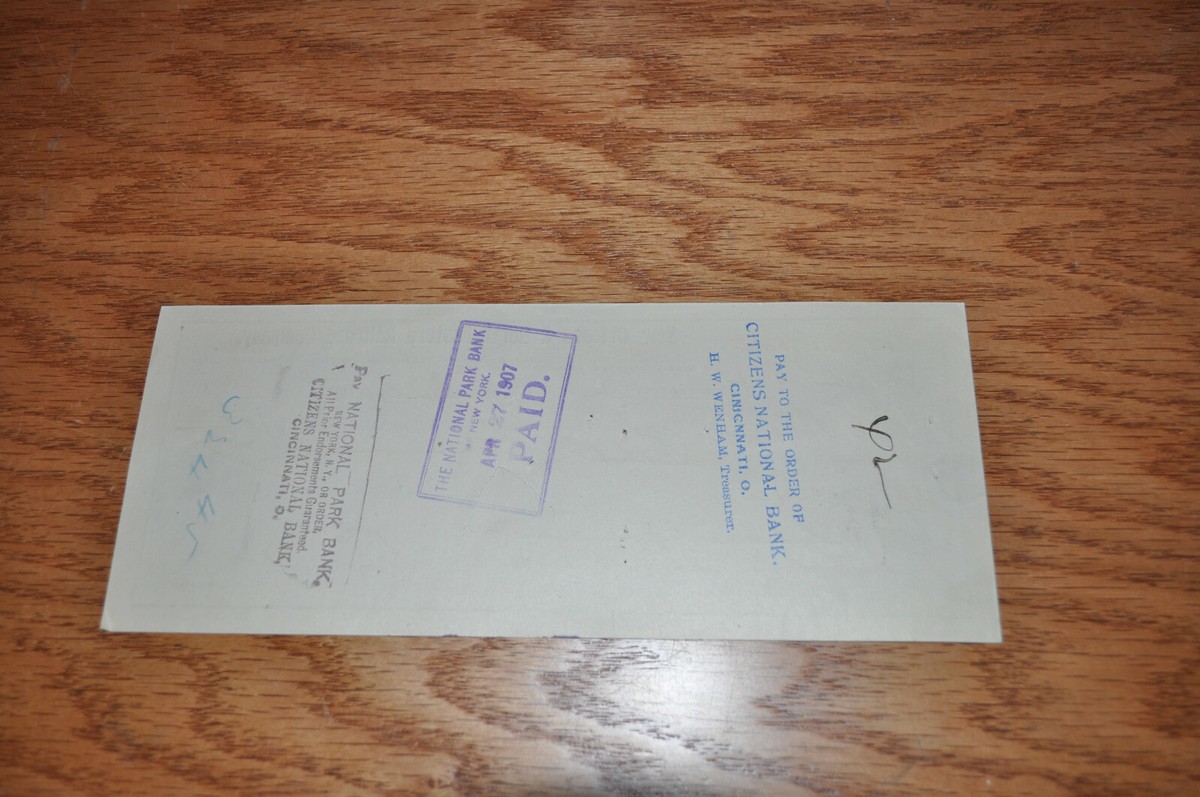 New Orleans North-Eastern Railroad NO&NE LA 1907 Bank Check paid to DL&W  RR NR